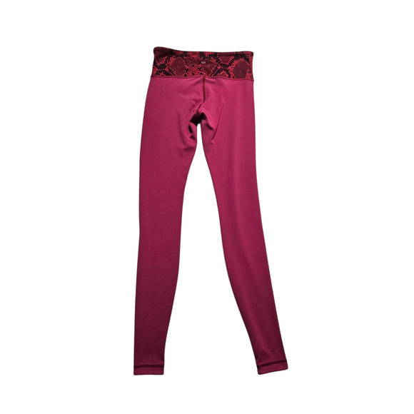Lululemon womens Wunder Under Pant III Reversible Cranberry/Alarming leggings 4 - Picture 9 of 15